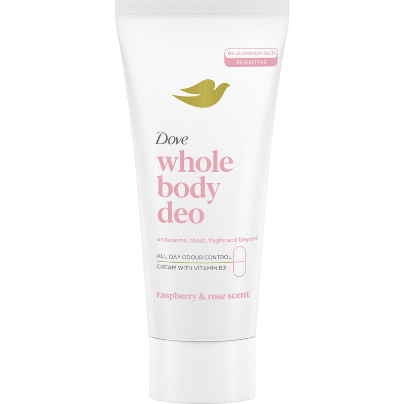 DOVE WHOLE BODY DEO CREMA 75ML RASPBERRY & ROSE SCENT ALL DAY ODOUR CONTROL