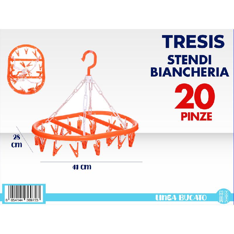 TRESIS STENDIBIANCHERIA OVALE 20 PINZE CM.28X41