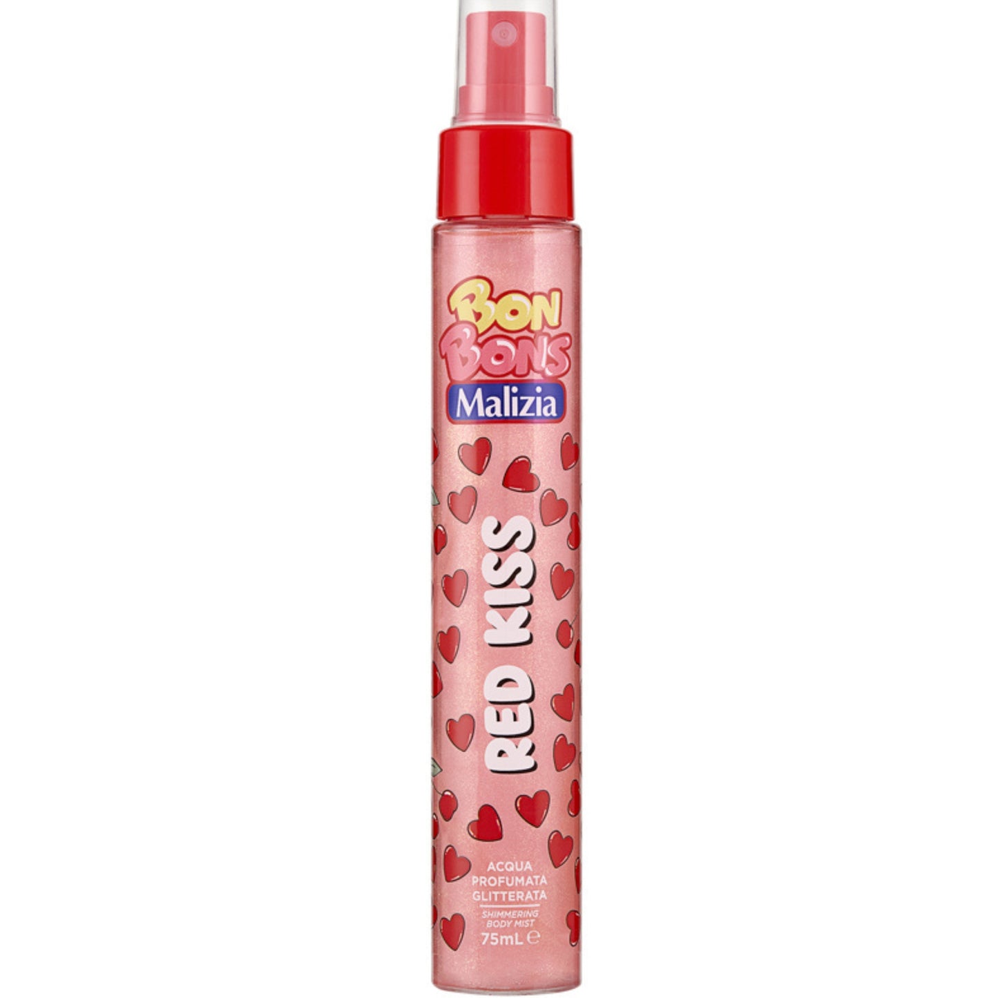MALIZIA BON BONS ACQUA PROFUMATA GLITTERATA 75ML RED KISS