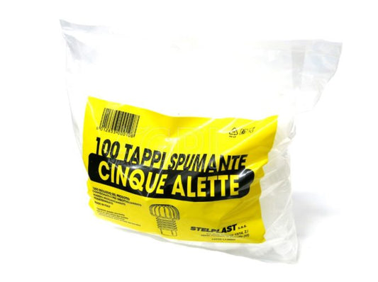 STELPLAST 100 TAPPI PLASTICA RIGATI TIPO PESANTE PER SPUMANTE