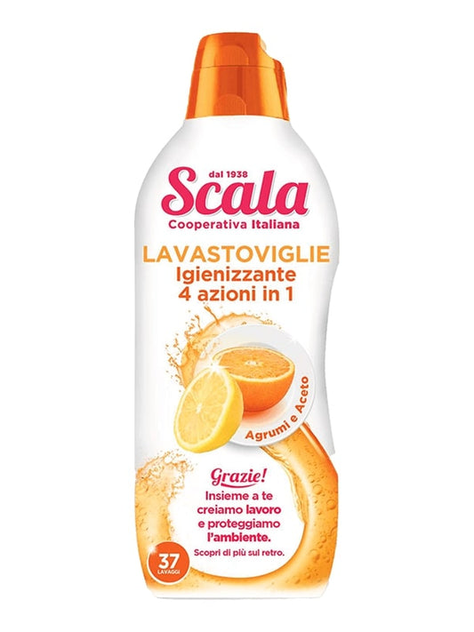 SCALA LAVASTOVIGLIE IGIENIZZANTE 4 AZIONI IN 1 37 LAVAGGI GEL 750ML AGRUMI E ACETO