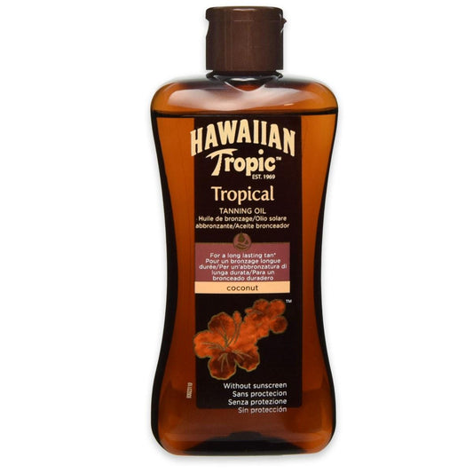 HAWAIIAN TROPIC TANNING OIL COCONUT 200ML OLIO SOLARE ABBRONZANTE SENZA PROTEZIONE
