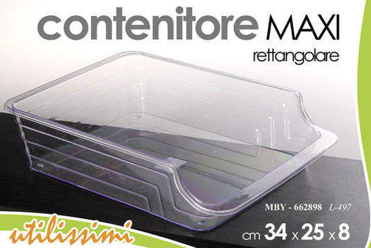 GICOS CONTENITORE MAXI RETTANGOLARE IN PLASTICA CM.34X25X8 TRASPARENTE