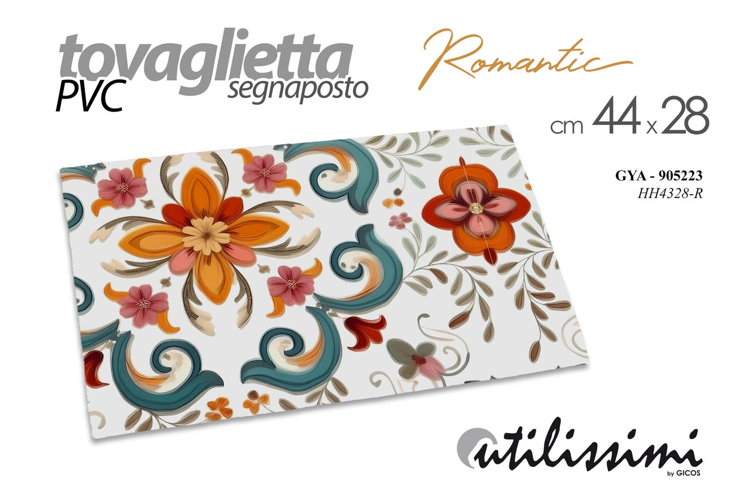 GICOS TOVAGLIETTA SEGNAPOSTO PVC CM.44X28 ROMANTIC