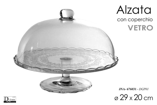 GICOS ALZATA CON COPERCHIO IN VETRO CM.29X20