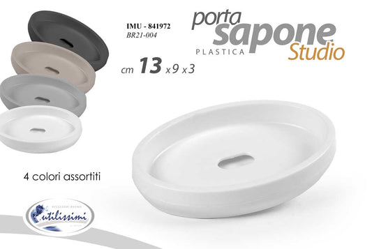 GICOS PORTA SAPONE PLASTICA STUDIO CM.13X9X3 COLORI ASSORTITI