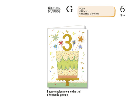 CROMO NB BIGLIETTO NUMERI BAMBINI 3 NU.9808