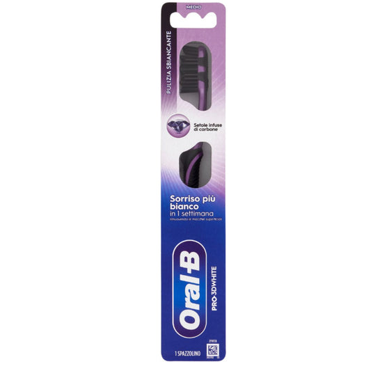 ORAL-B SPAZZOLINO PRO-3D WHITE CARBONE PULIZIA SBIANCANTE MEDIO