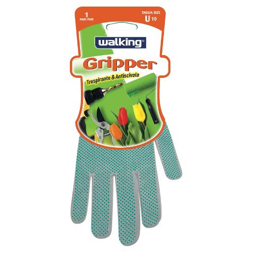 WALKING GRIPPER TRASPIRANTE & ANTISCIVOLO TG. UNICA 9-10 VERDE E GRIGIO