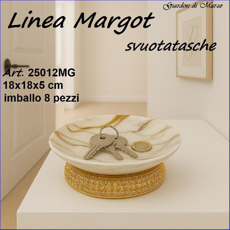 GIARDINI DI MARZO LINEA MARGOT MARMO GOLD SVUOTATASCHE CM.18X18X5 ART.25012MG