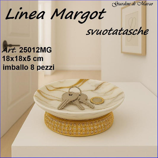 GIARDINI DI MARZO LINEA MARGOT MARMO GOLD SVUOTATASCHE CM.18X18X5 ART.25012MG