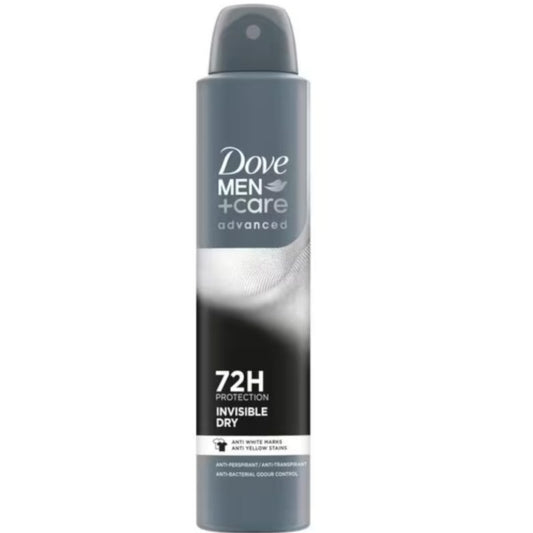 DOVE MEN+CARE DEO SPRAY 250ML ADVANCED CARE INVISIBLE DRY 72H