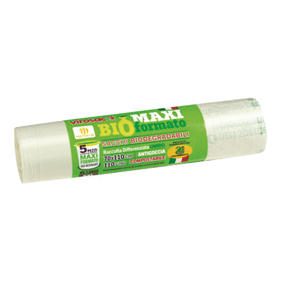 VIROSAC BIO MAXI FORMATO 70X110 110LT 5PZ BIODEGRADABILI