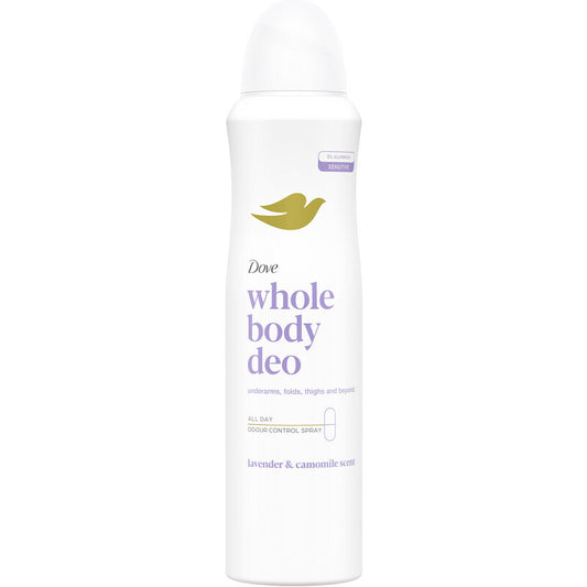 DOVE WHOLE BODY DEO SPRAY 150ML LAVENDER & CAMOMILE SCENT