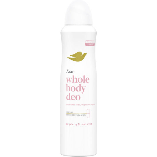 DOVE WHOLE BODY DEO SPRAY 150ML RASPBERRY & ROSE SCENT