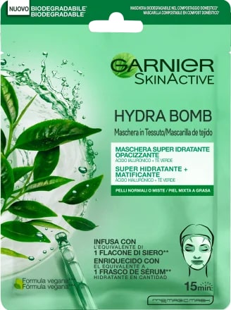GARNIER HYDRA BOMB MASCHERA IN TESSUTO 28G 1PZ SUPER IDRATANTE OPACIZZANTE