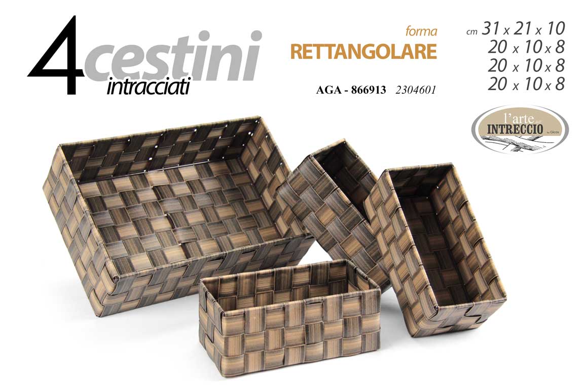 GICOS CESTINO INTRECCIATO FORMA RETTANGOLARE CM.20X10X8