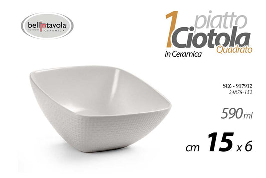 GICOS PIATTO CIOTOLA QUADRATO IN CERAMICA 590ML CM.15X6