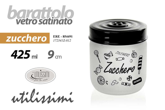 GICOS BARATTOLO VETRO SATINATO 425ML CM.9 ZUCCHERO