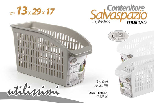 GICOS CONTENITORE SALVASPAZIO MULTIUSO IN PLASTICA CM.13X29X17 3 COLORI ASSORTITI
