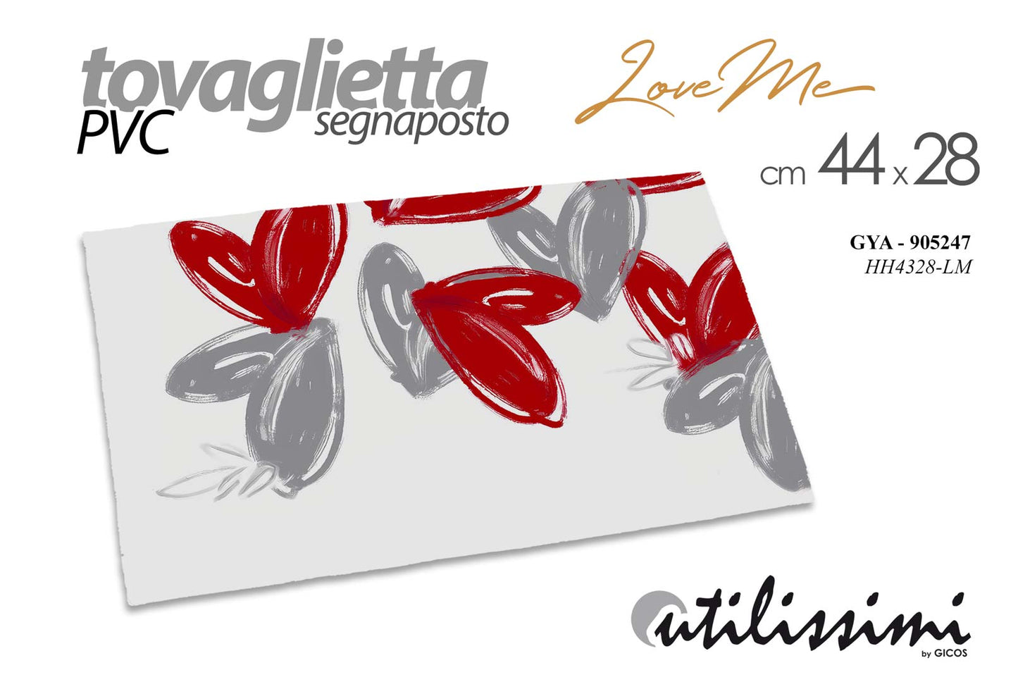 GICOS TOVAGLIETTA SEGNAPOSTO PVC CM.44X28 LOVE ME