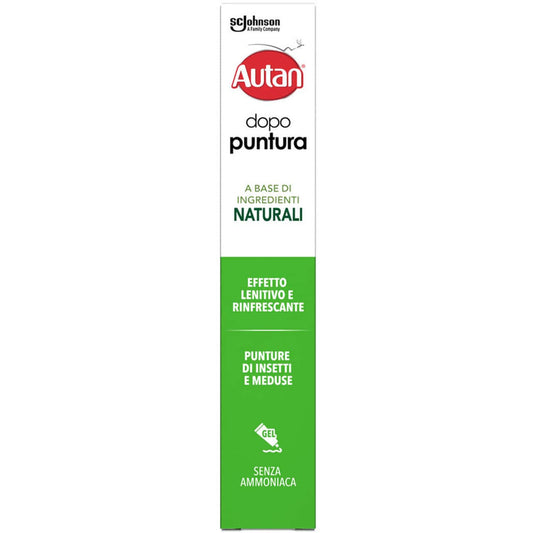 AUTAN DOPOPUNTURA GEL 20ML A BASE DI INGREDIENTI NATURALI EFFETTO LENITIVO E RINFRESCANTE PUNTURE DI INSETTI E MEDUSE SENZA AMMONIACA