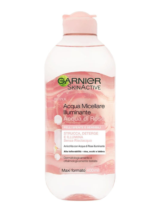 GARNIER ACQUA MICELLARE 400ML ILLUMINANTE ACQUA DI ROSE PELLI SPENTE E SENSIBILI