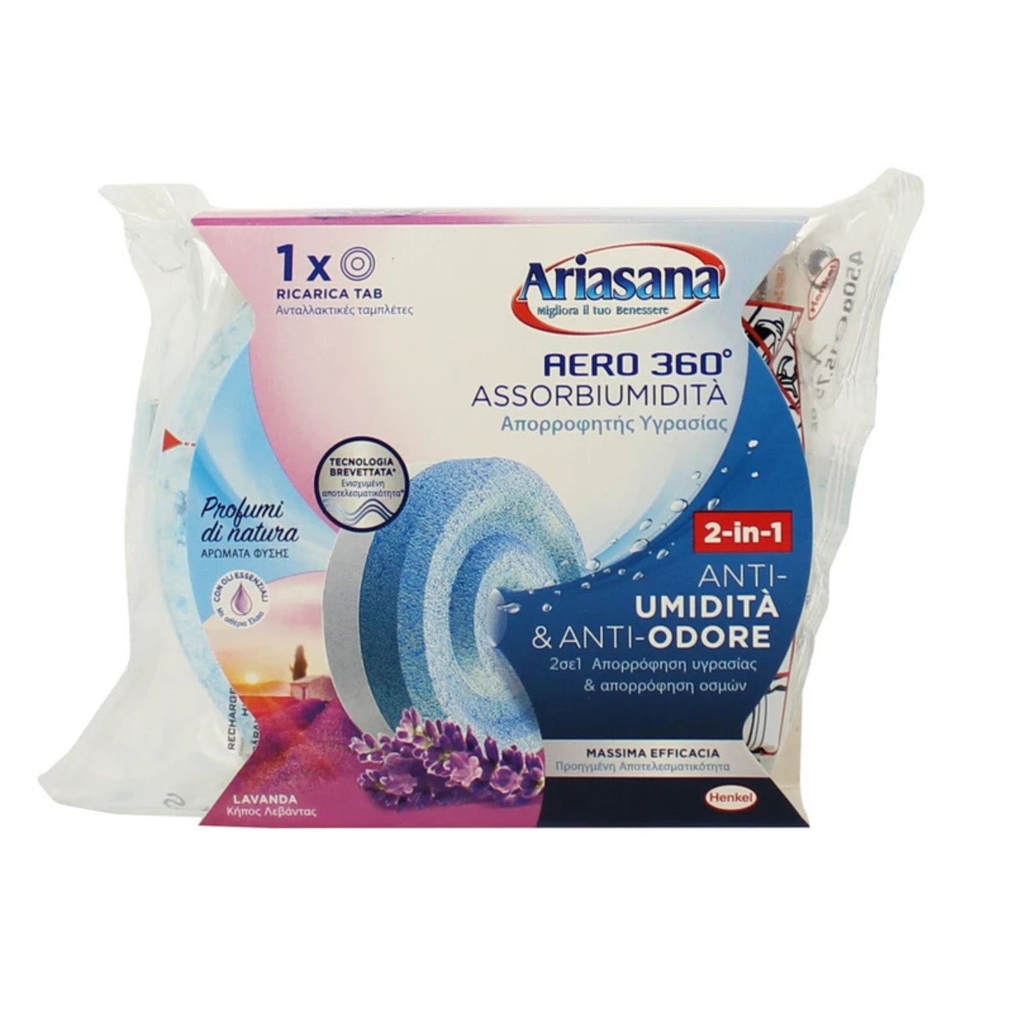 ARIASANA AERO 360 ASSORBIUMIDITA' TAB 450G ANTI-UMIDITA' & ANTI-ODORE LAVANDA