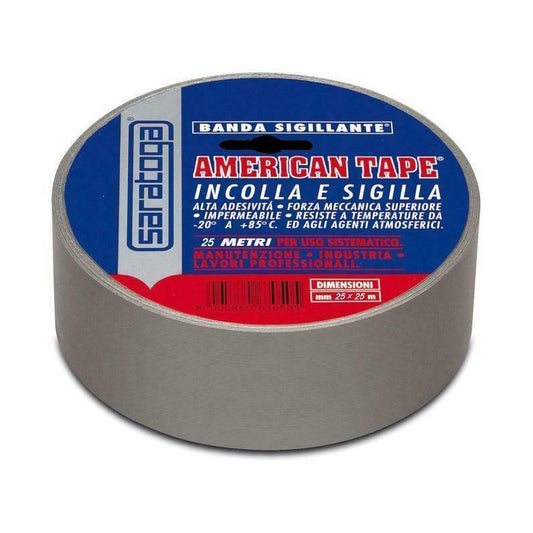 SARATOGA AMERICAN TAPE MM50X25M GRIGIO