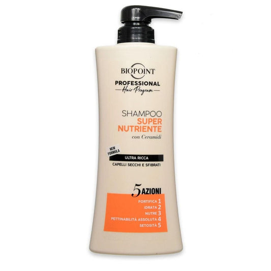 BIOPOINT SHAMPOO 400ML SUPER NUTRIENTE 5 AZIONI CAPELLI SECCHI E SFIBRATI