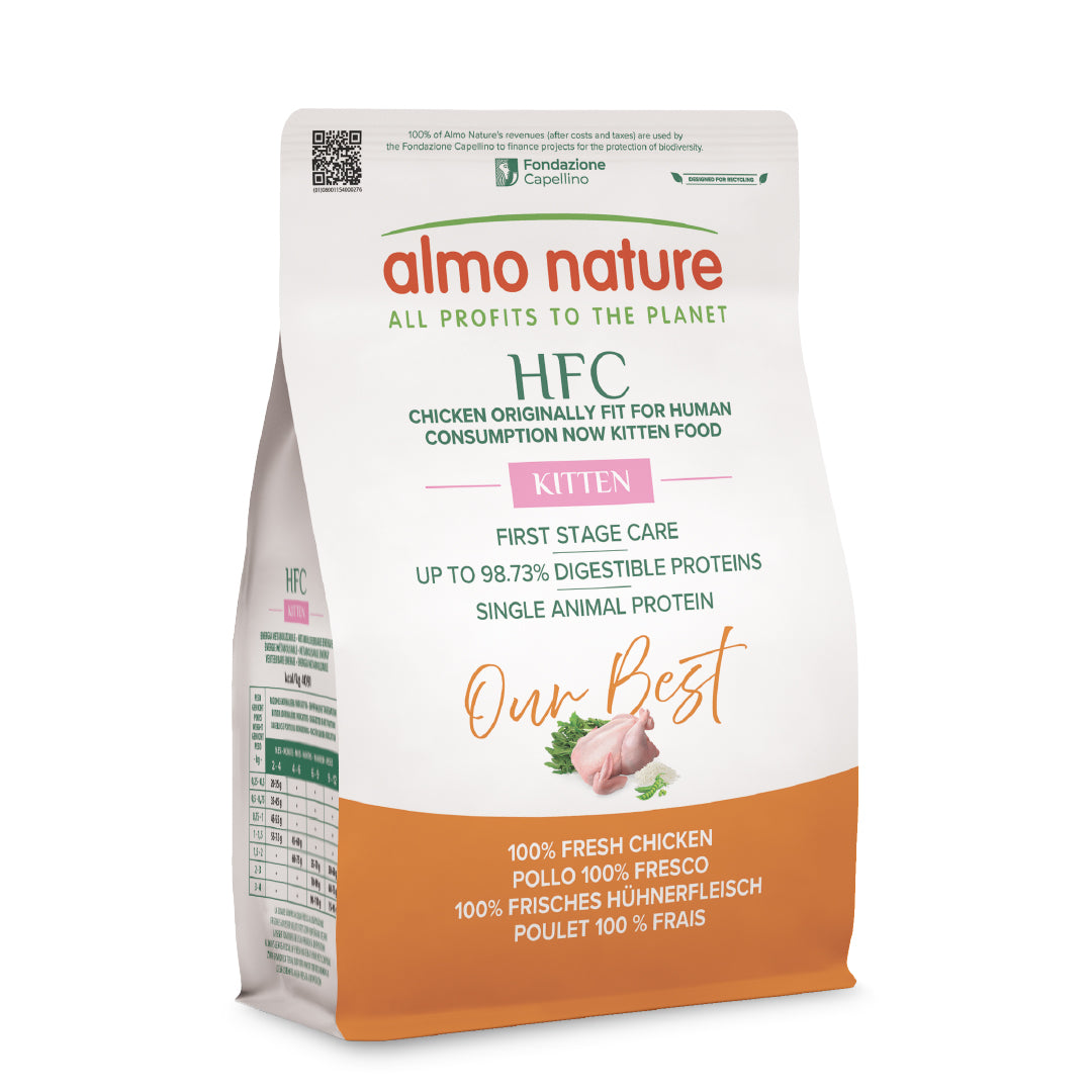 ALMO NATURE HFC OUR BEST GATTO CROCCANTINI 300G KITTEN 100% POLLO FRESCO