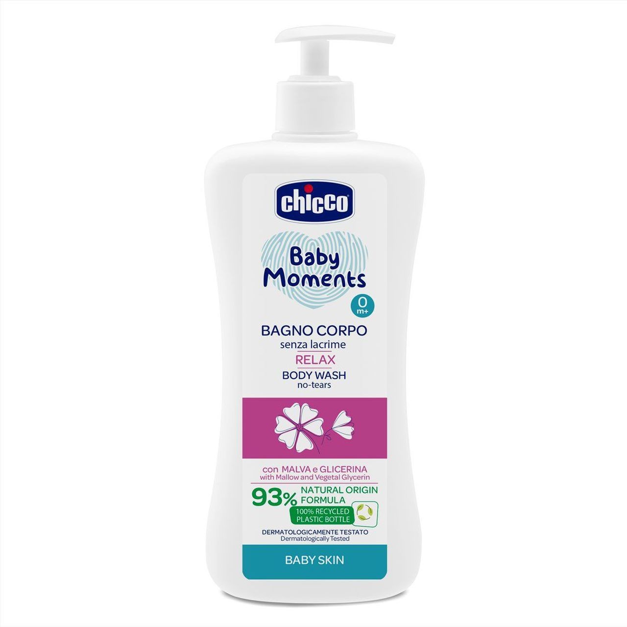 CHICCO BABY MOMENTS BAGNO 500ML 0M+ RELAX MALVA E GLICERINA