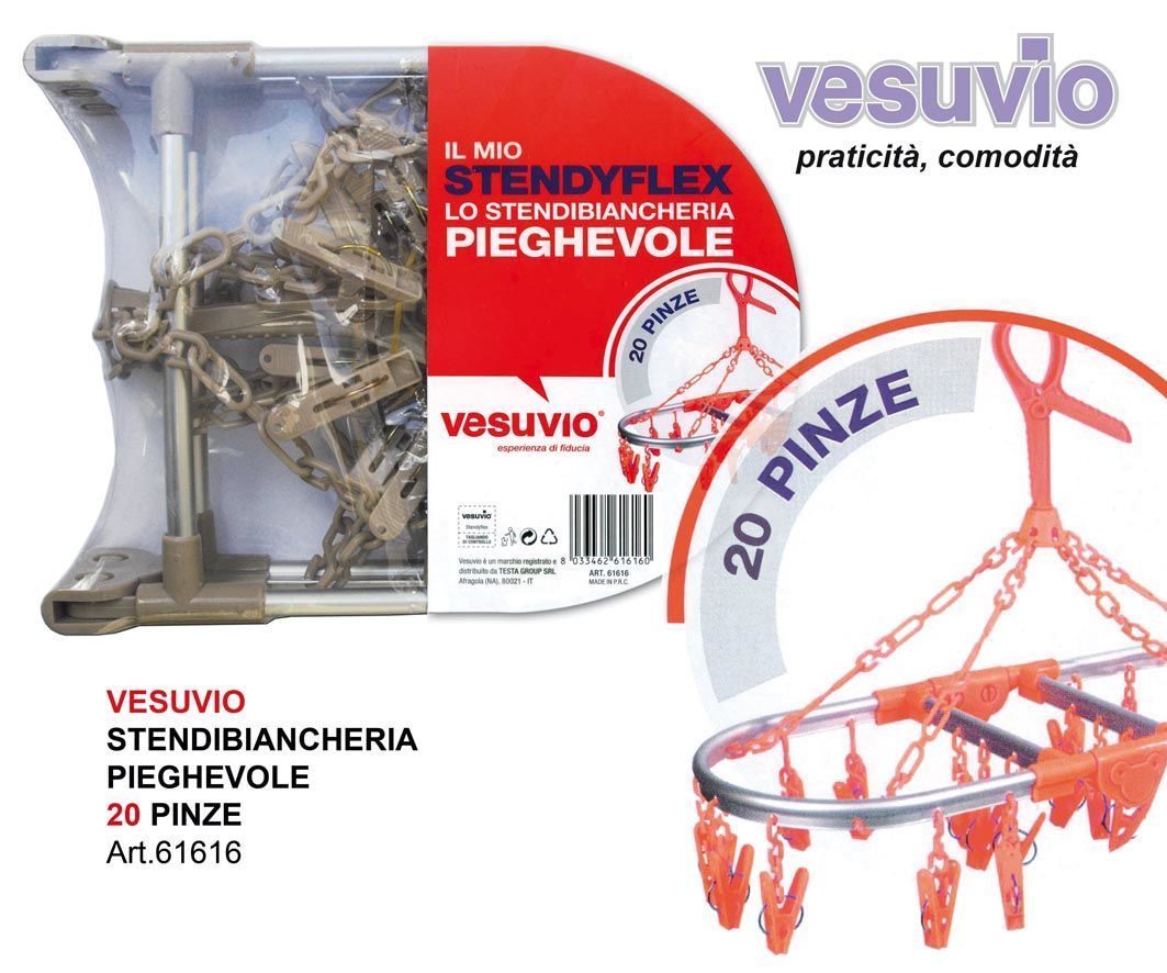 VESUVIO STENDYFLEX STENDIBIANCHERIA PIEGHEVOLE 20 PINZE ART.61616