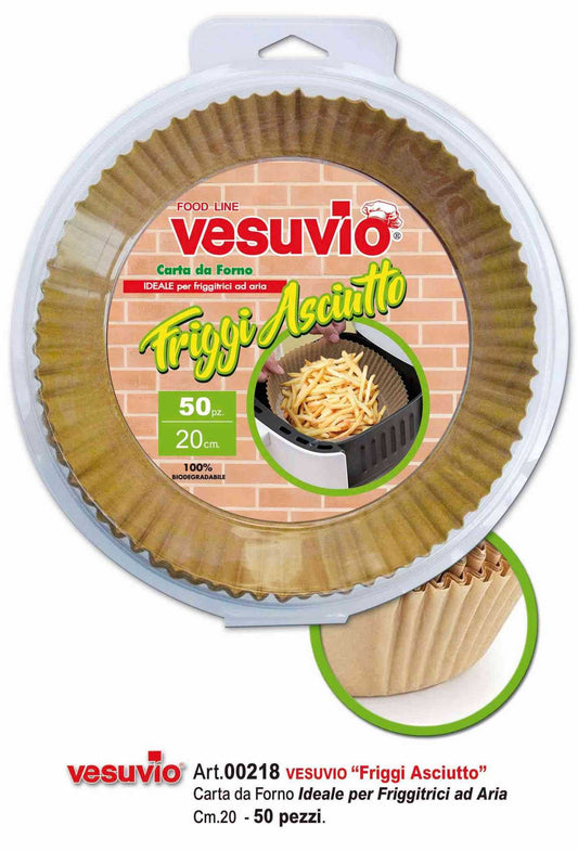 VESUVIO FRIGGI ASCIUTTO CARTA FORNO IDEALE PER FRIGGITRICI AD ARIA CM.20 50PZ