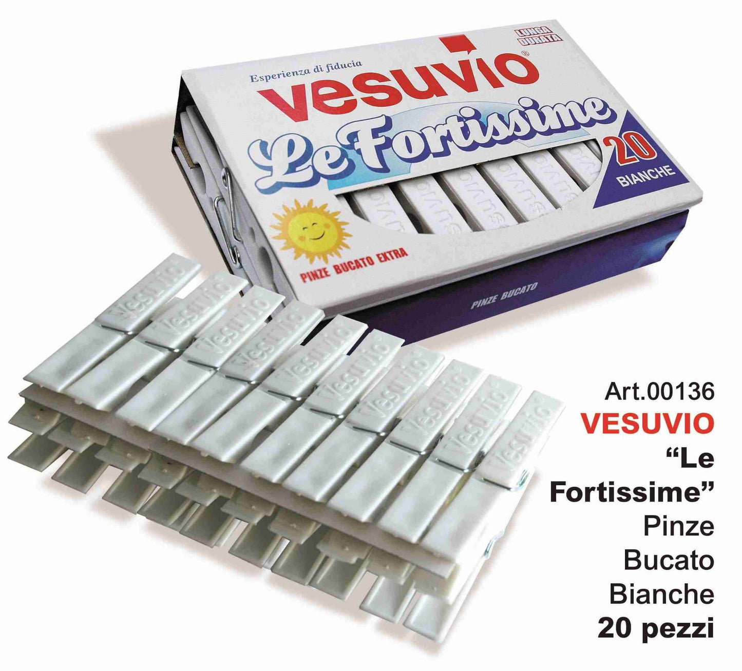 VESUVIO PINZE BUCATO EXTRA LE FORTISSIME 20PZ BIANCO ART.00136