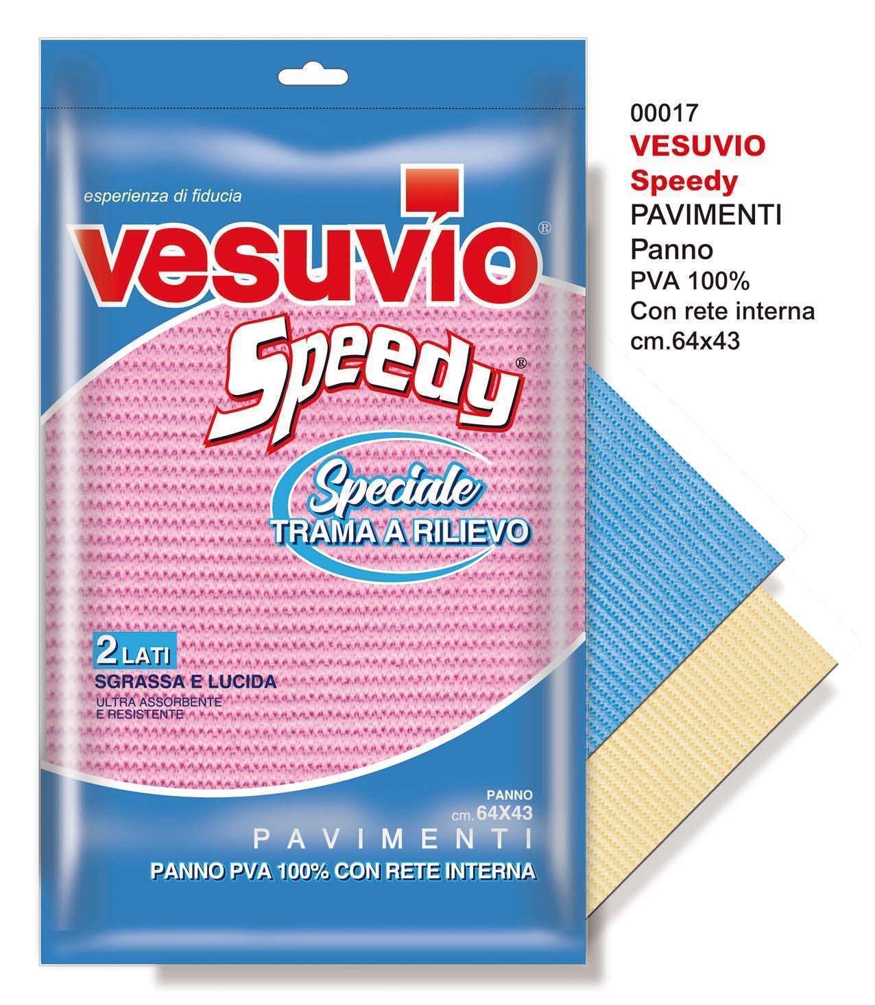 VESUVIO SPEEDY PANNO PAVIMENTI SPECIALE TRAMA A RILIEVO CM.64X43 PANNO PVA 100% CON RETE INTERNA