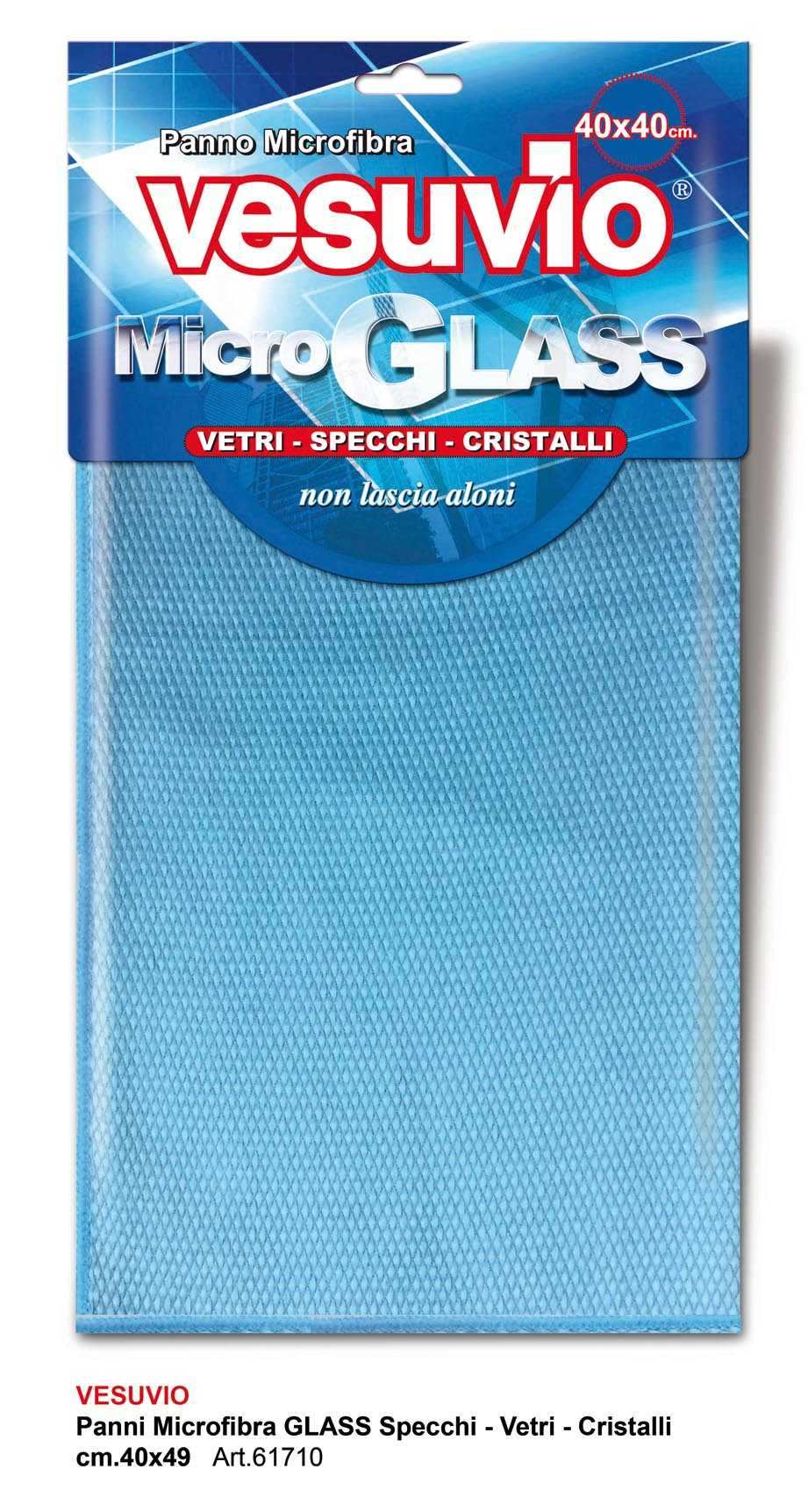 VESUVIO MICRO GLASS PANNO MICROFIBRA CM.40X40 VETRI-SPECCHI-CRISTALLI ART.61710