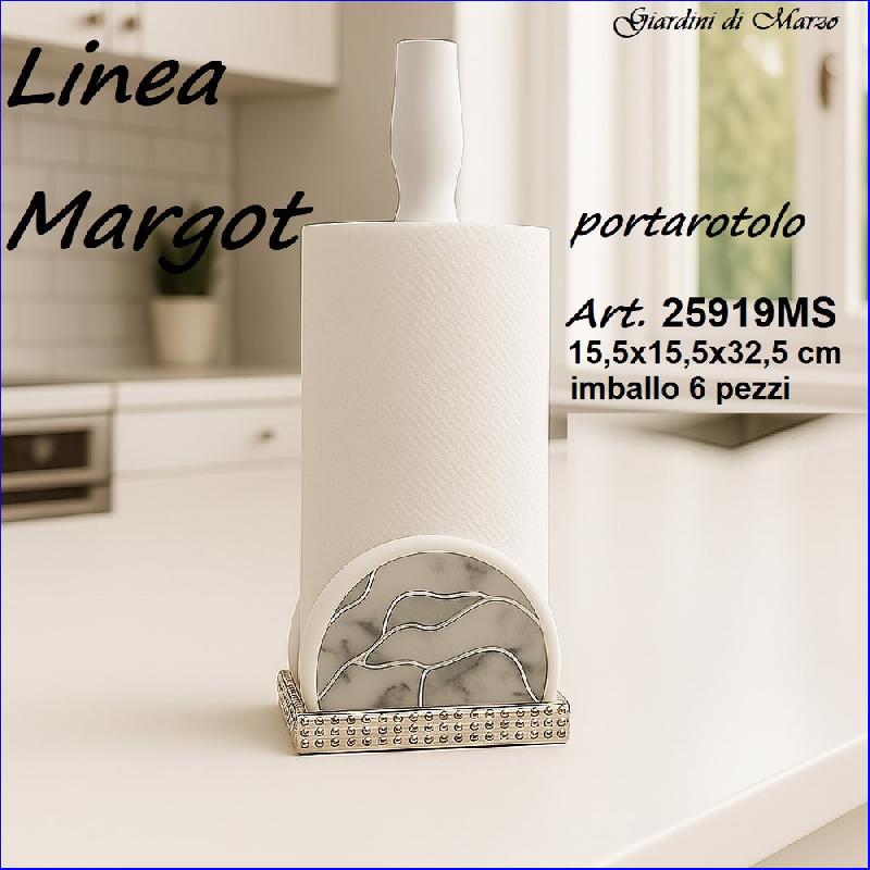 GIARDINI DI MARZO LINEA MARGOT MARMO SILVER PORTAROTOLO CM.15,5X15,5X32,5 ART.25919MS