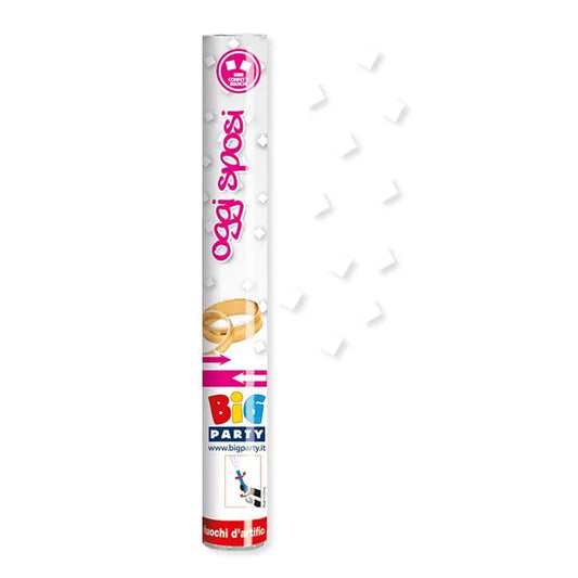 BIG PARTY POPPER 30CM OGGI SPOSI MINI CORIANDOLI BIANCHI
