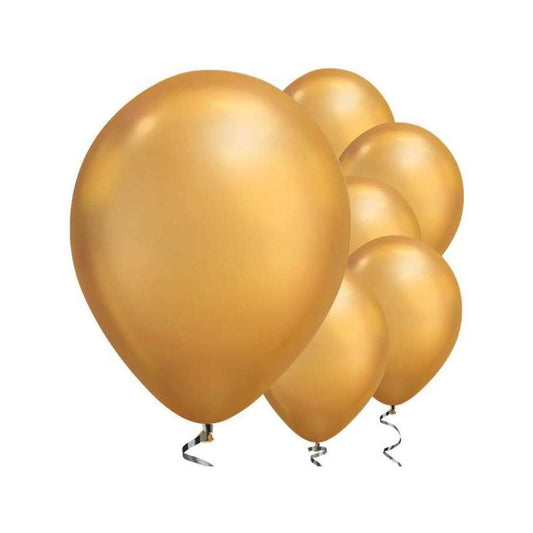 BIG PARTY 16 PALLONCINI METAL GOLD