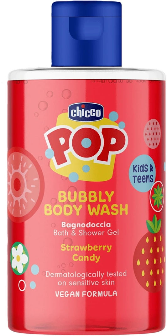 CHICCO POP BUBBLY BODY WASH BAGNODOCCIA 300ML STRAWBERRY CANDY