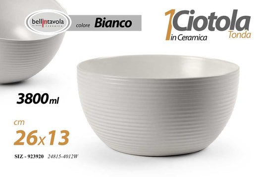GICOS CIOTOLA TONDA IN CERAMICA 3800ML CM.26X13