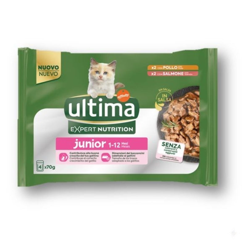 ULTIMA EXPERT NUTRITION JUNIOR 1-12 MESI 4X70G POLLO/SALMONE