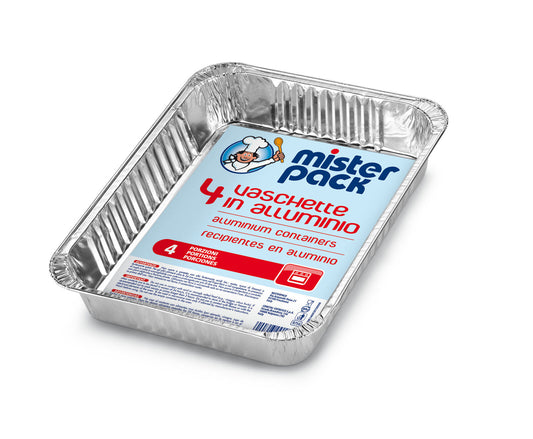 MISTERPACK 4 VASCHETTE ALLUMINIO 4 PORZIONI R75G