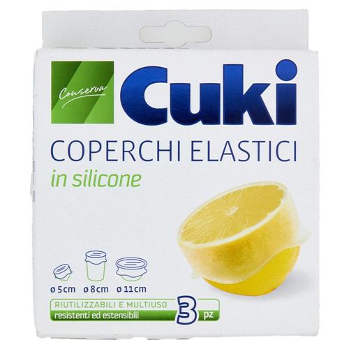 CUKI COPERCHI ELASTICI IN SILICONE 5, 8, 11CM 3PZ RIUTILIZZABILI E MULTIUSO RESISTENTI ED ESTENSIBILI