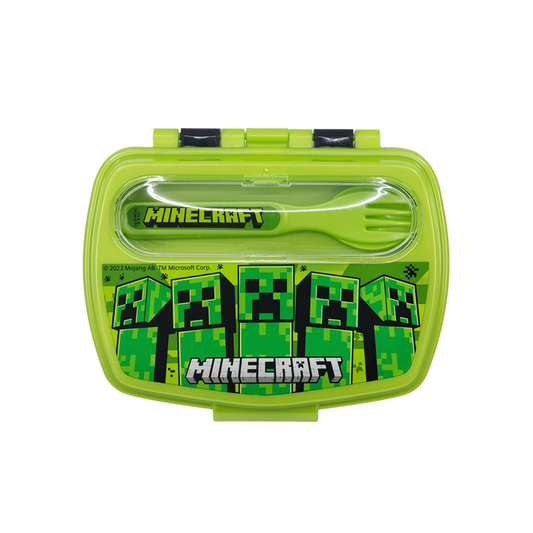 MINECRAFT PORTAPRANZO PVC CON POSATE CM 17X14X6