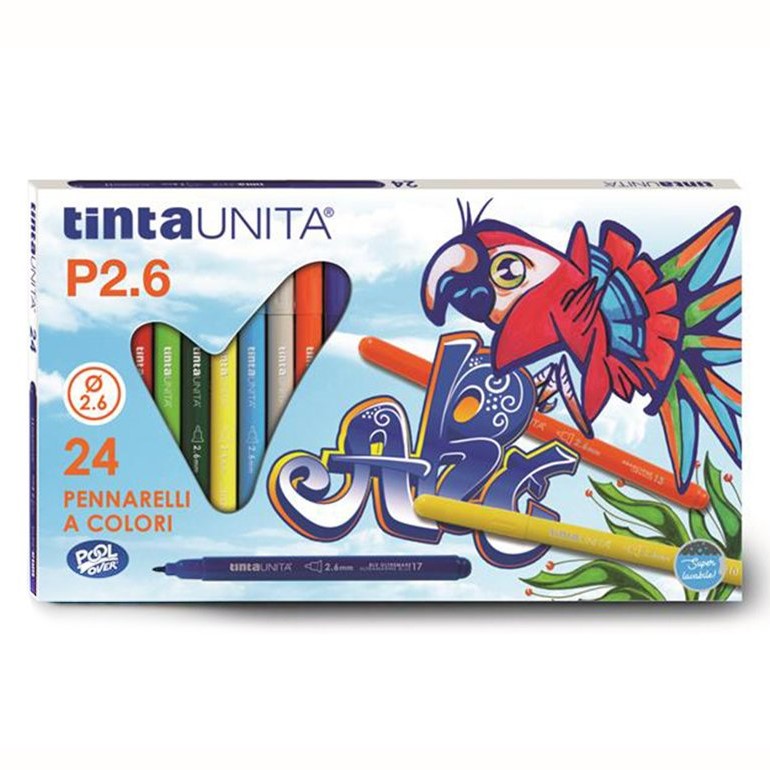 TINTA UNITA 24 PENNARELLI SUPER LAVABILI PUNTA 2.8