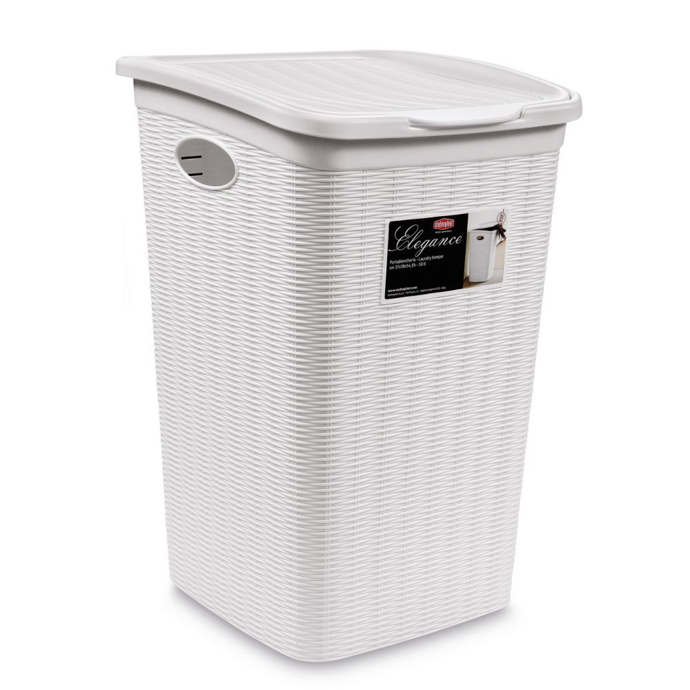 STEFANPLAST ELEGANCE PORTABIANCHERIA 50LT BIANCO