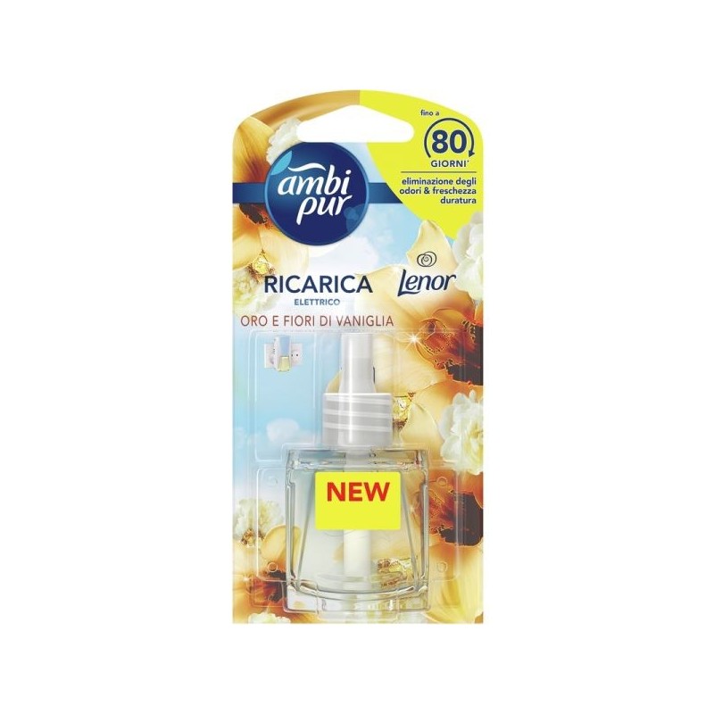 AMBIPUR ELETTRICO RICARICA 20ML 80GG LENOR ORO E FIORI DI VANIGLIA