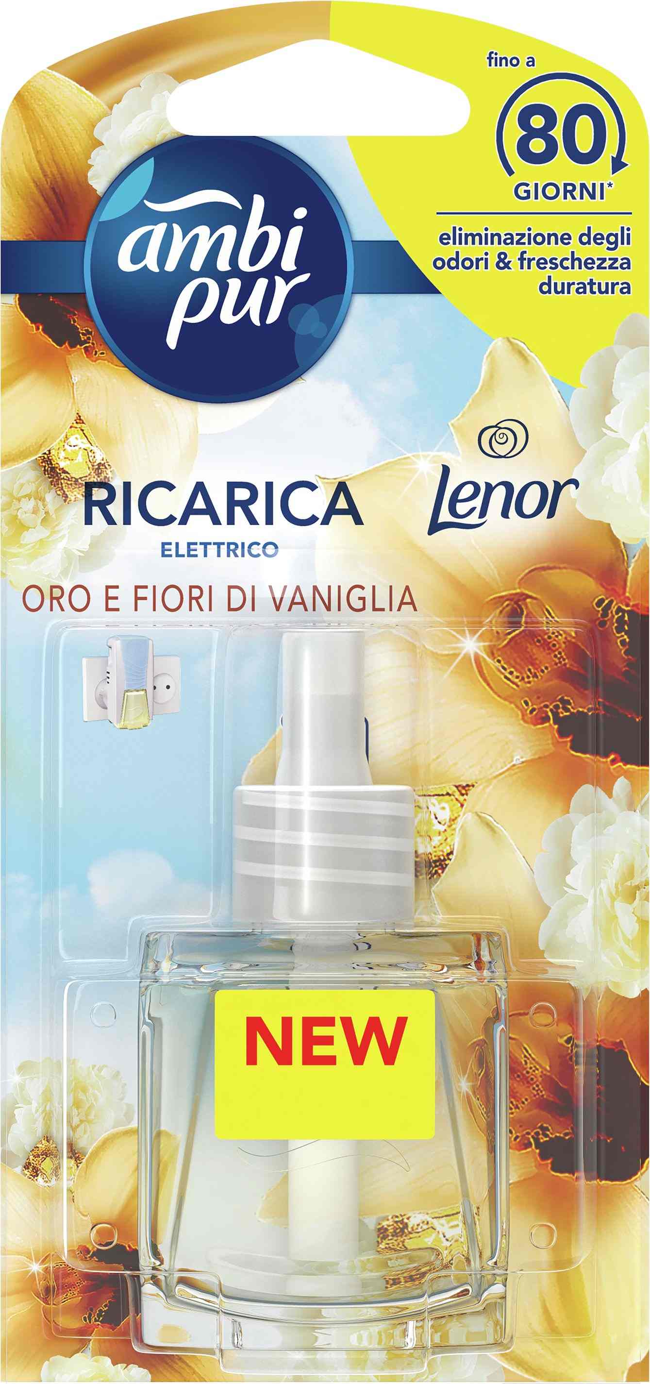 AMBIPUR ELETTRICO RICARICA 20ML 80GG LENOR ORO E FIORI DI VANIGLIA